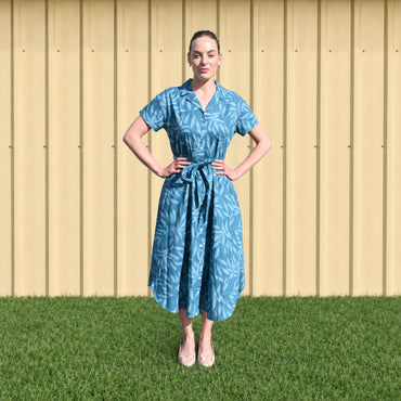K&Co. Sunset Spritz Series Cotton Shirt Dress - FERN
