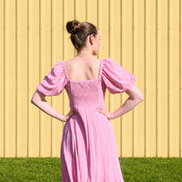 K&Co. Sunset Spritz Series Puff Sleeve Dress - ROSE