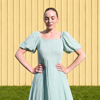 K&Co. Sunset Spritz Series Puff Sleeve Dress - SEAFOAM