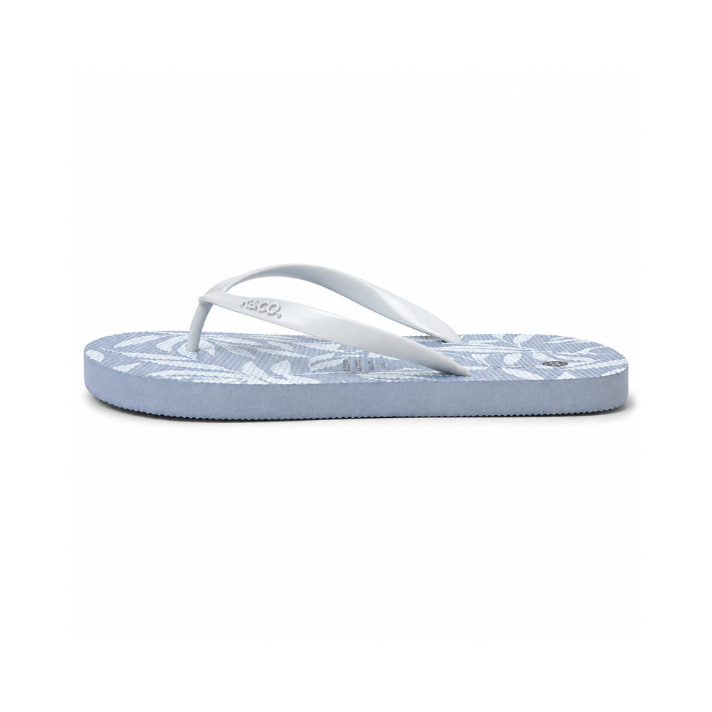 K&Co. Sunset Spritz Series Printed Thongs - BLUE FERN