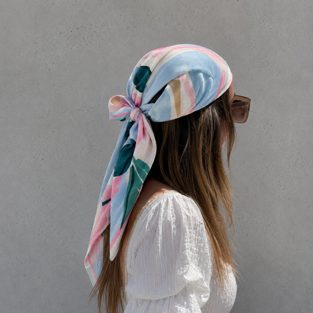 K&Co. Sunset Spritz Series Crinkle Headscarf - FLOWER POP