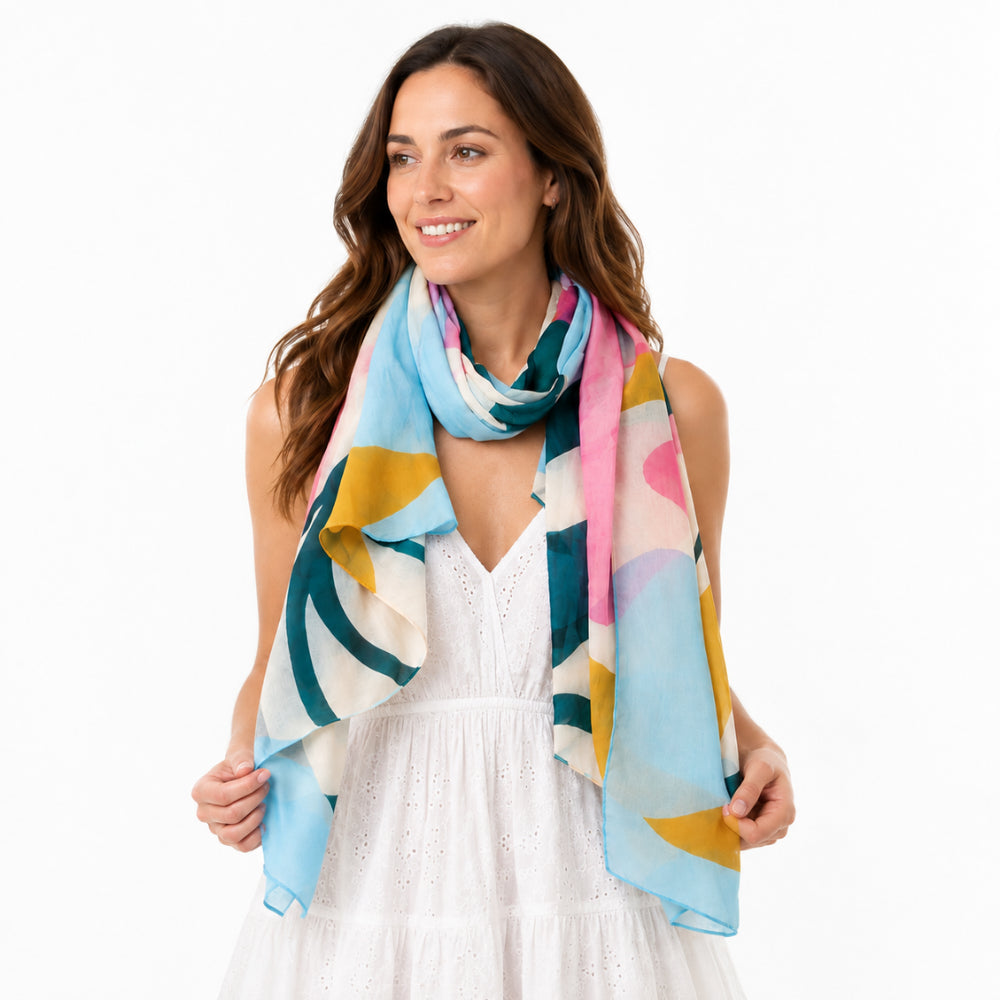 K&Co. Sunset Spritz Series Summer Scarf - FLOWER POP