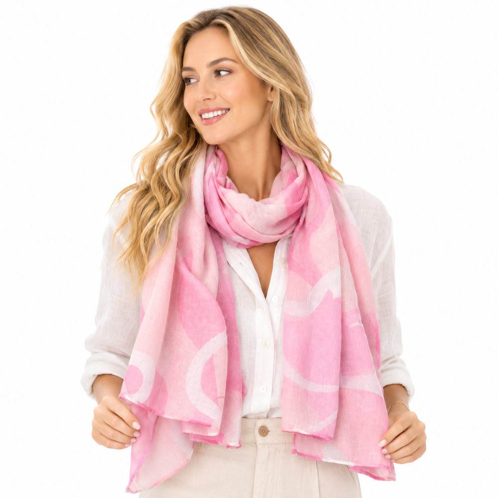 K&Co. Sunset Spritz Series Summer Scarf - PINK FLOWER