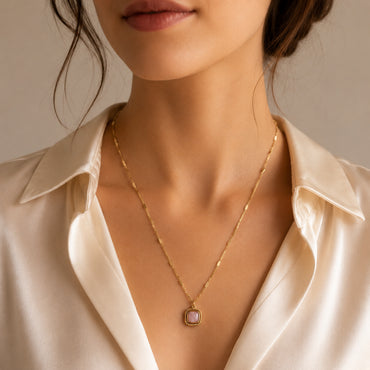 K&Co. Sunset Spritz Series Stone Necklace - ROSE QUARTZ