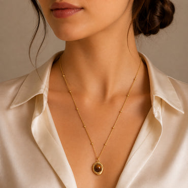 K&Co. Sunset Spritz Series Stone Necklace - AMBER