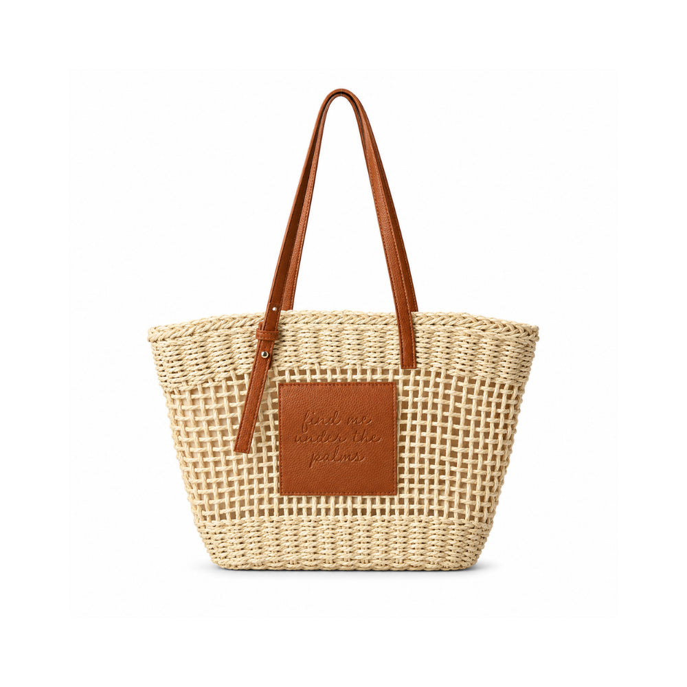 K&Co. Sunset Spritz Series Drawstring Straw Tote Bag - LIGHT