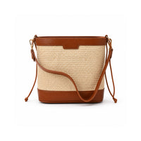 K&Co. Sunset Spritz Series Drawstring Straw Bucket Bag - LIGHT