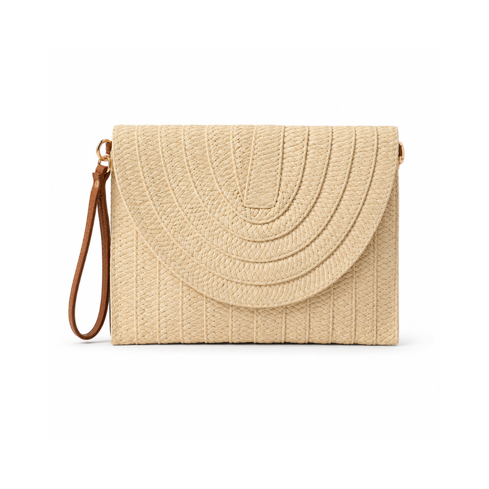 K&Co. Sunset Spritz Series Straw Clutch Bag - LIGHT