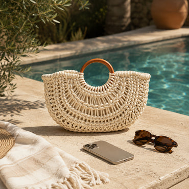 K&Co. Sunset Spritz Series Handle Rope Market Bag - LIGHT