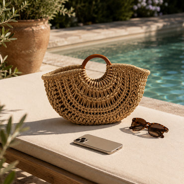 K&Co. Sunset Spritz Series Handle Rope Market Bag - NATURAL