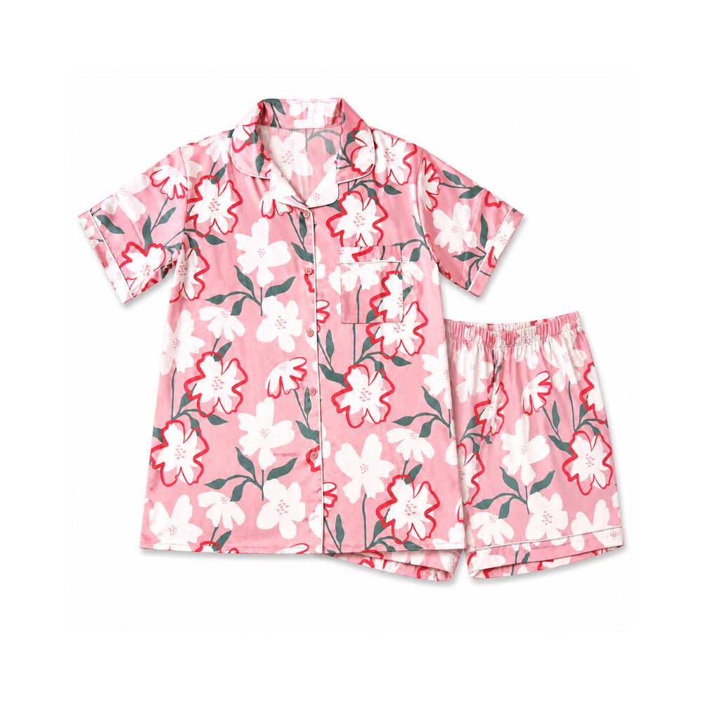 K&Co. Sunset Spritz Series Satin Pyjama Set - PINK FLOWER