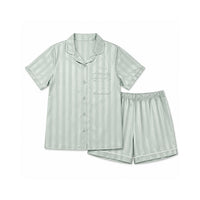 K&Co. Sunset Spritz Series Satin Pyjama Set - SAGE STRIPE