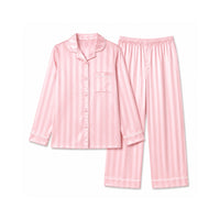 K&Co. Sunset Spritz Series Long Satin Pyjama Set - PINK STRIPE
