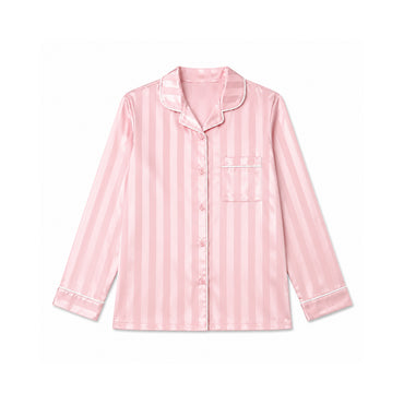 K&Co. Sunset Spritz Series Long Satin Pyjama Set - PINK STRIPE