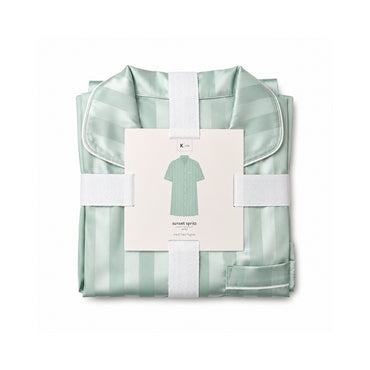 K&Co. Sunset Spritz Series Satin Nightie - SAGE STRIPE