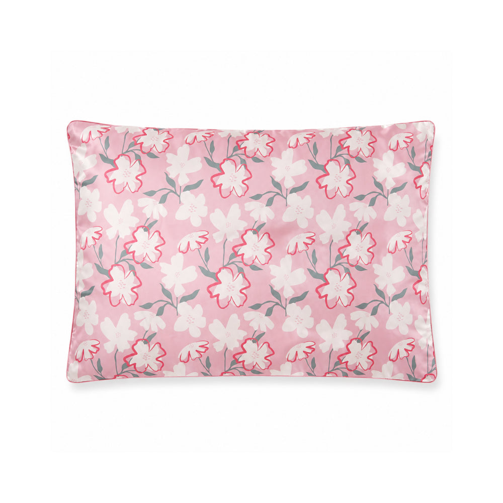 K&Co. Sunset Spritz Series Satin Pillow Case - PINK FLOWER