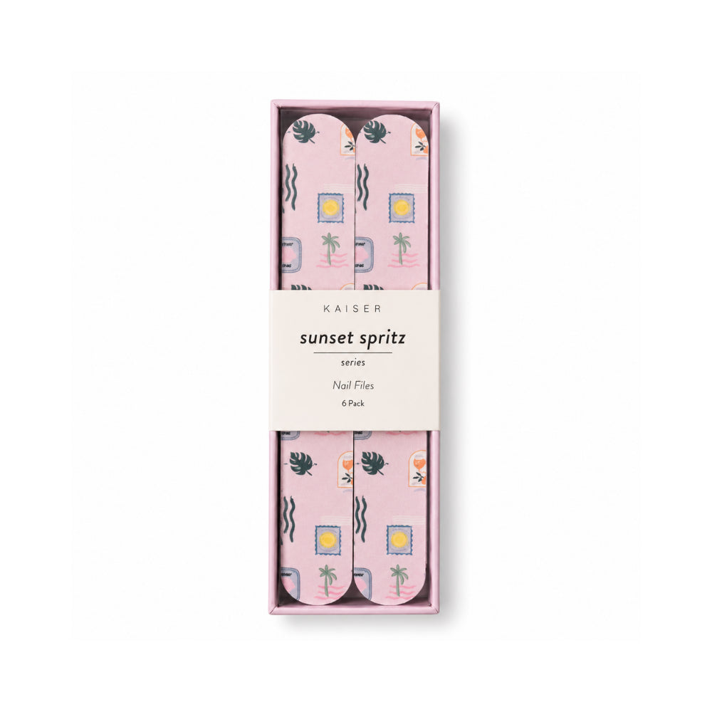 K&Co. Sunset Spritz Series Printed Nail Files 6pk - VACATION