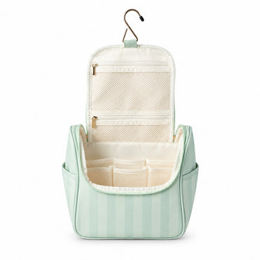 K&Co. Sunset Spritz Series Travel Toiletry Bag - SAGE STRIPE
