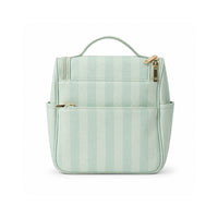 K&Co. Sunset Spritz Series Travel Toiletry Bag - SAGE STRIPE