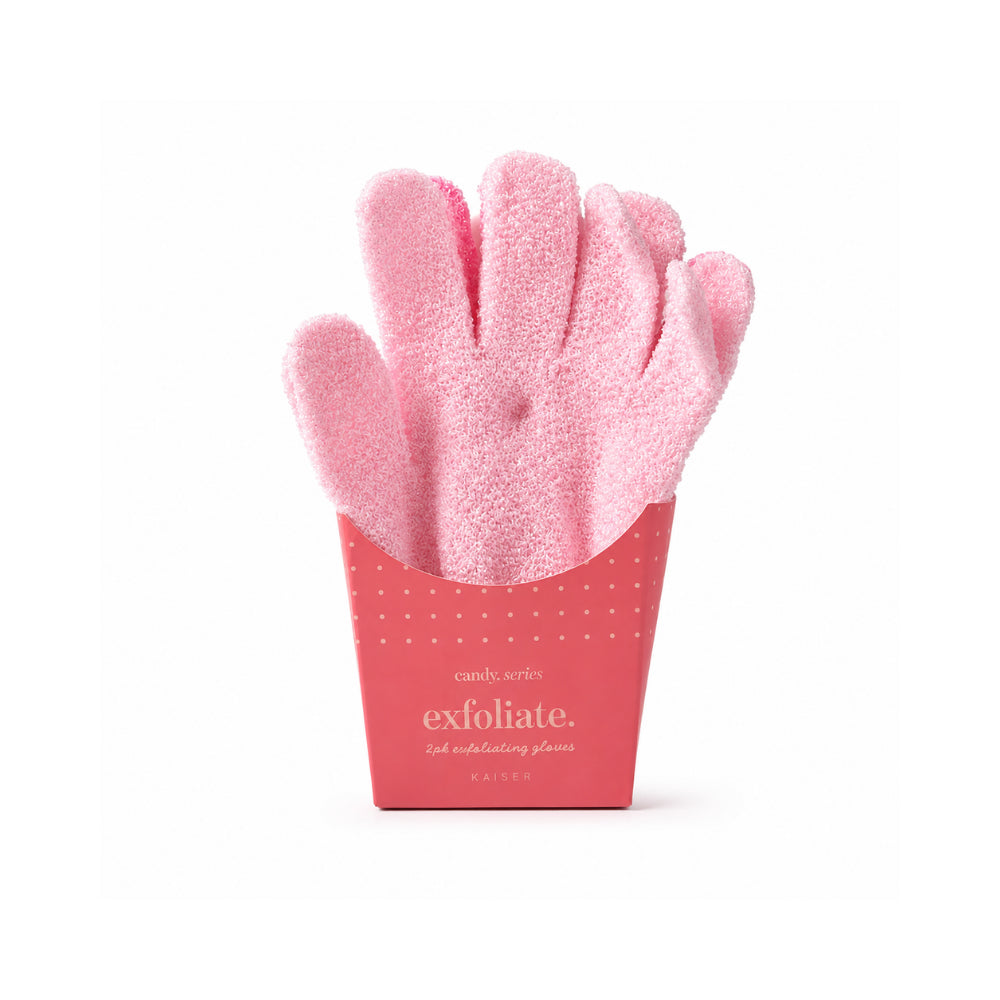 Candy Series Body Exfoliating Gloves 2 Pack - PINK