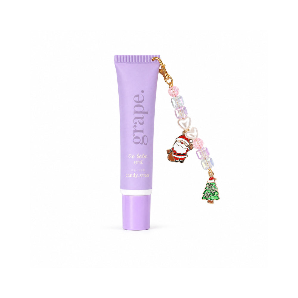 Candy Series Christmas Lip Balm Key Chain - GRAPE