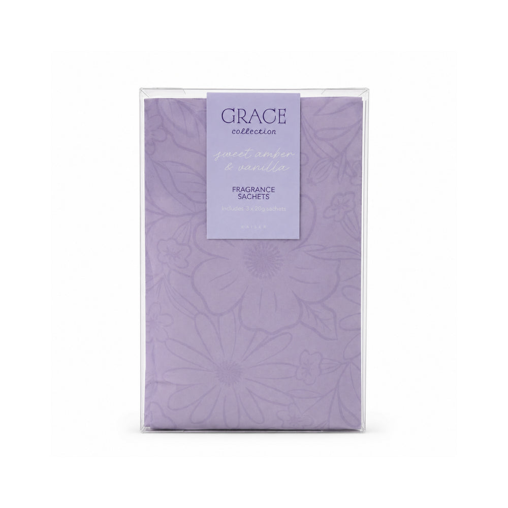 Grace Collection 3 Pack Fragrance Sachets - SWEET AMBER & VANILLA