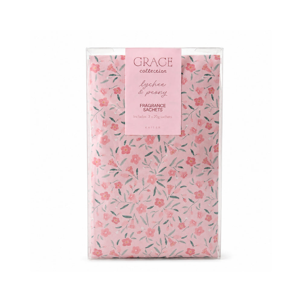 Grace Collection 3 Pack Fragrance Sachets - LYCHEE & PEONY