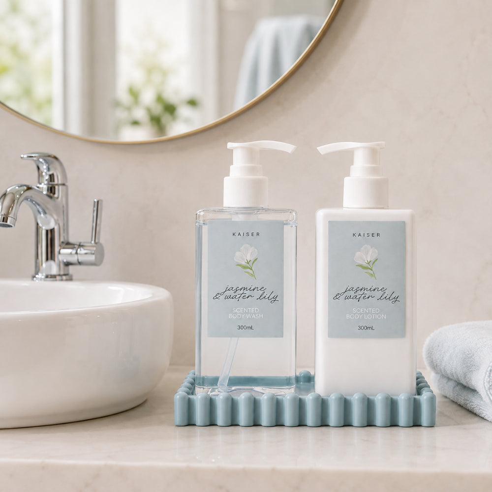 Grace Collection Scented Body Wash & Lotion with Tray - JASMINE & WATERLILY