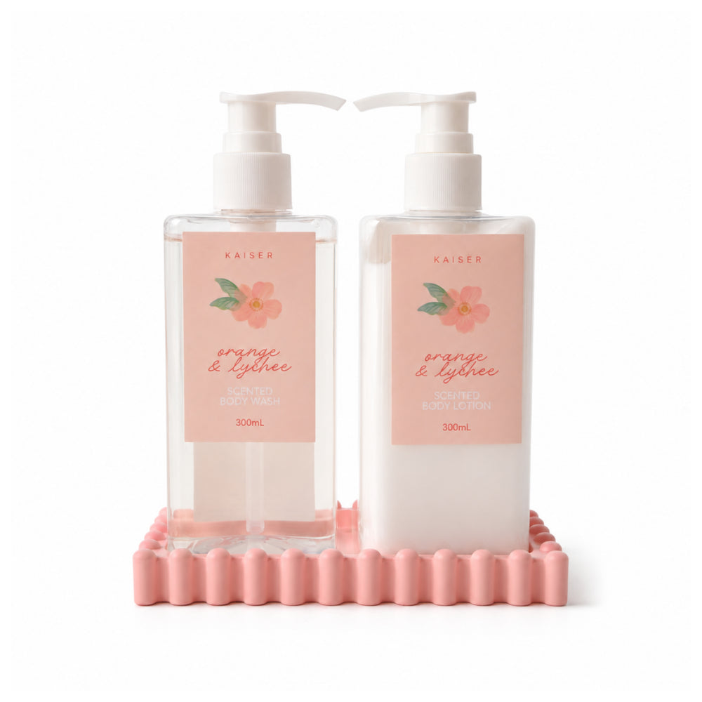 Grace Collection Scented Body Wash & Lotion with Tray - ORANGE BLOSSOM & LYCHEE