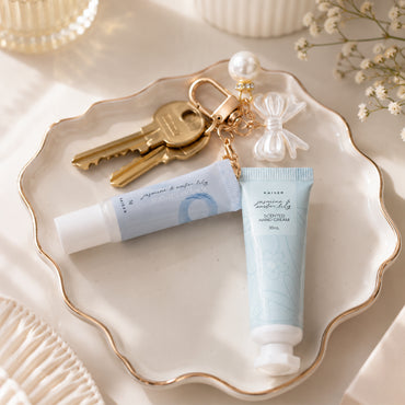 Grace Collection Key Chain with Lip Balm & Hand Cream - JASMINE & WATERLILY