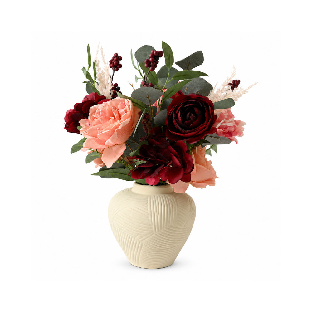 Grace Collection Faux Floral Arrangement with Vase