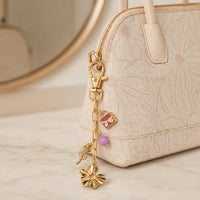 Grace Collection Metal Keychain - GOLD FLOWER