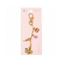 Grace Collection Metal Keychain - GOLD FLOWER