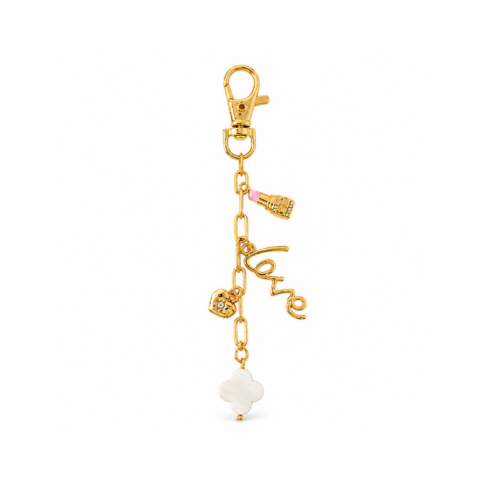 Grace Collection Metal Keychain - PEARL FLOWER