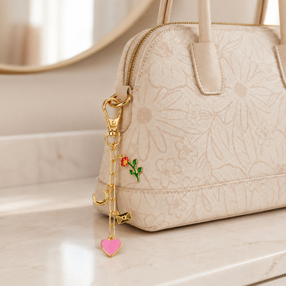 Grace Collection Metal Keychain - PINK HEART