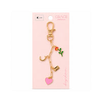 Grace Collection Metal Keychain - PINK HEART