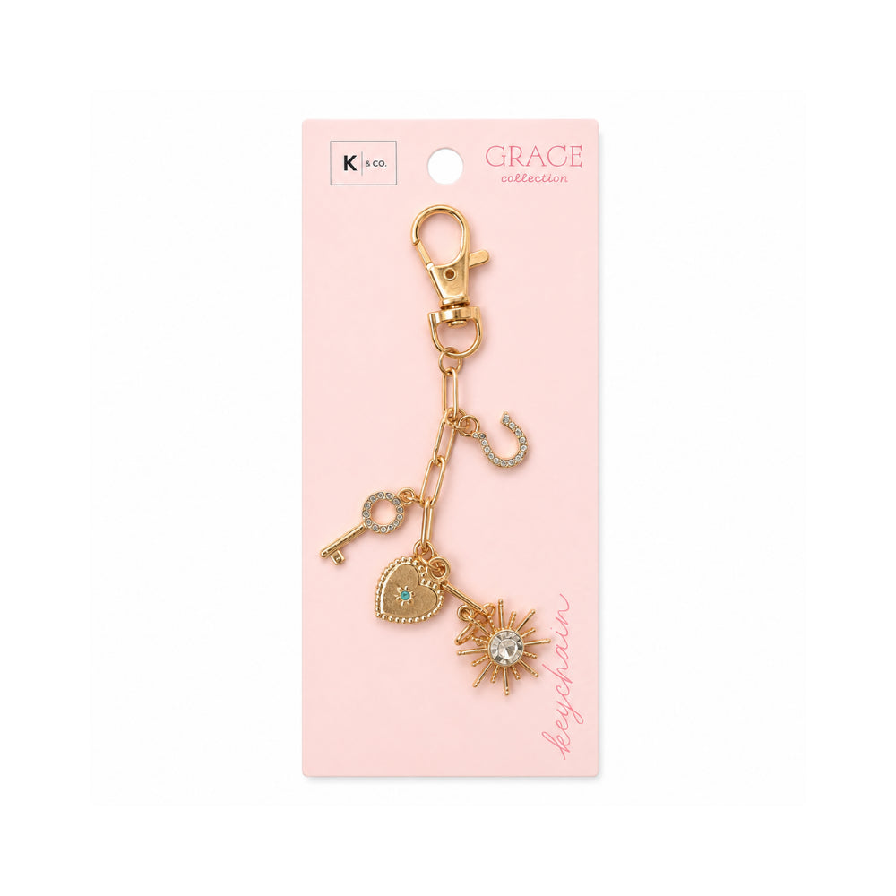 Grace Collection Metal Keychain - GOLD SUN