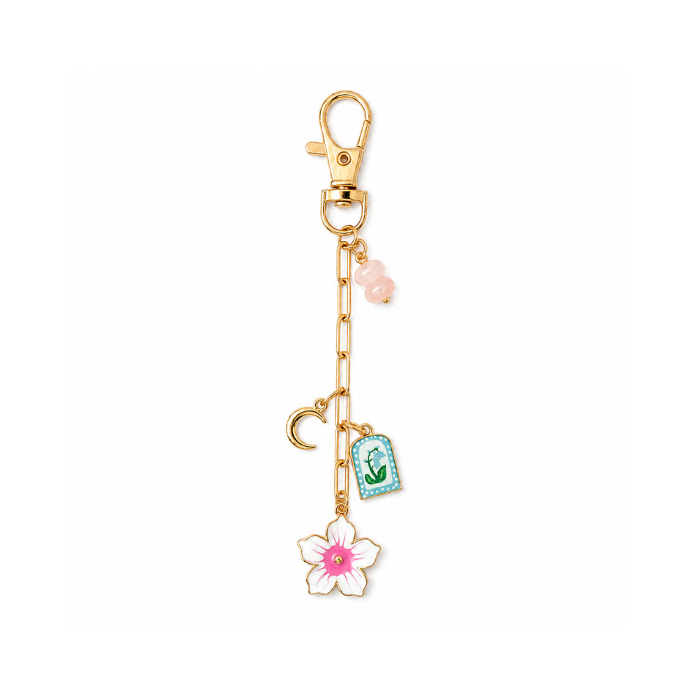Grace Collection Metal Keychain - WHITE FLOWER