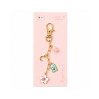 Grace Collection Metal Keychain - WHITE FLOWER