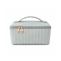 Grace Collection Jacquard Toiletry Bag - SAGE STRIPE