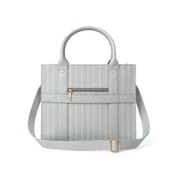 Grace Collection Jacquard Structured Tote Bag - SAGE STRIPE