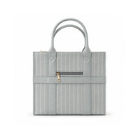 Grace Collection Jacquard Structured Tote Bag - SAGE STRIPE