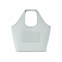 Grace Collection Jacquard Curve Tote Bag - SAGE STRIPE