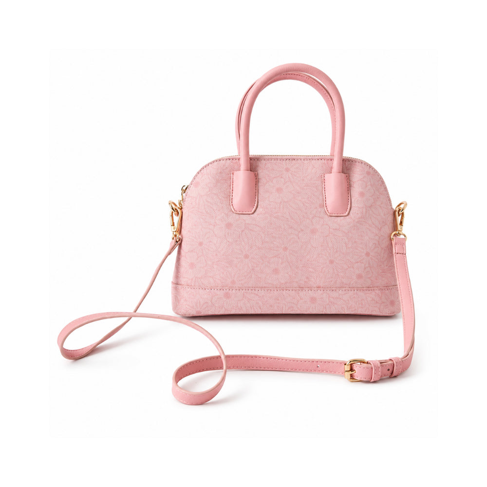 Grace Collection Mini Jacquard Satchel Bag - PINK FLORA
