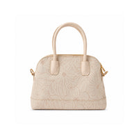 Grace Collection Mini Jacquard Satchel Bag - BEIGE FLORA