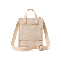 Grace Collection Jacquard Structured Side Bag - BEIGE FLORA
