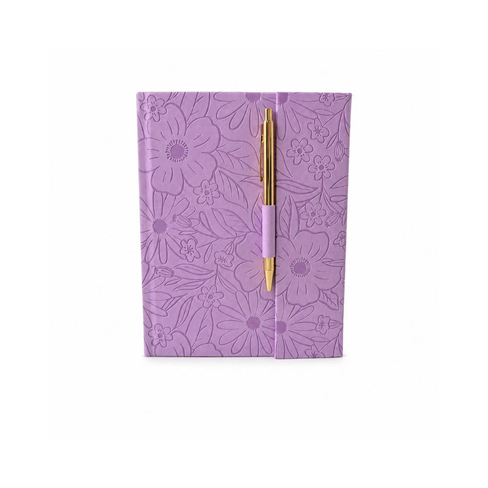 Grace Collection Magnetic Journal with Pen - LILAC FLORA