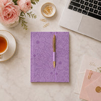 Grace Collection Magnetic Journal with Pen - LILAC FLORA