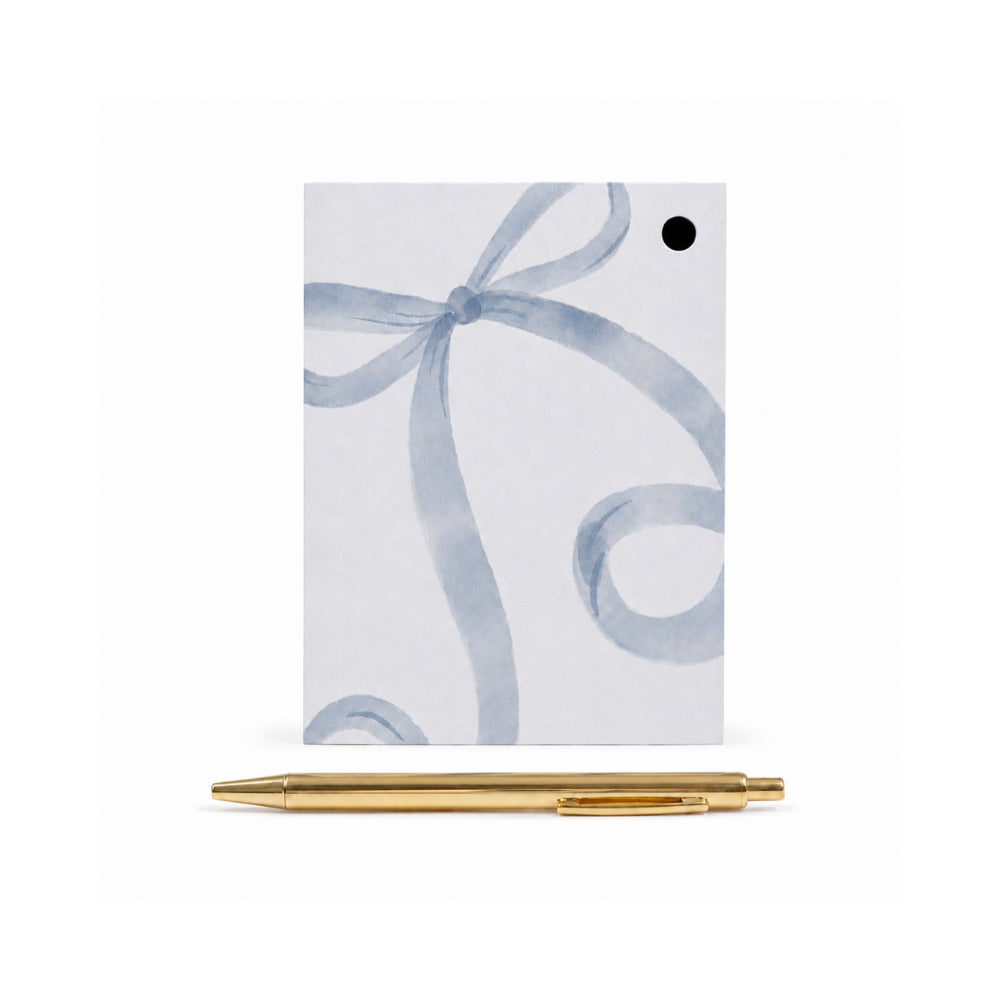 Grace Collection Desk Notepad with Pen - BLUE BOW