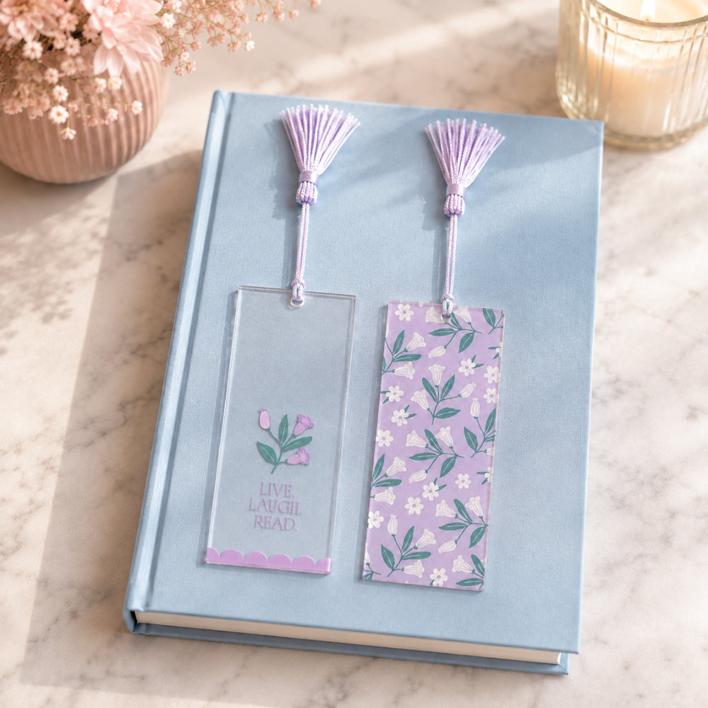 Grace Collection Acrylic Bookmark 2 Pack - LILAC BOUQUET